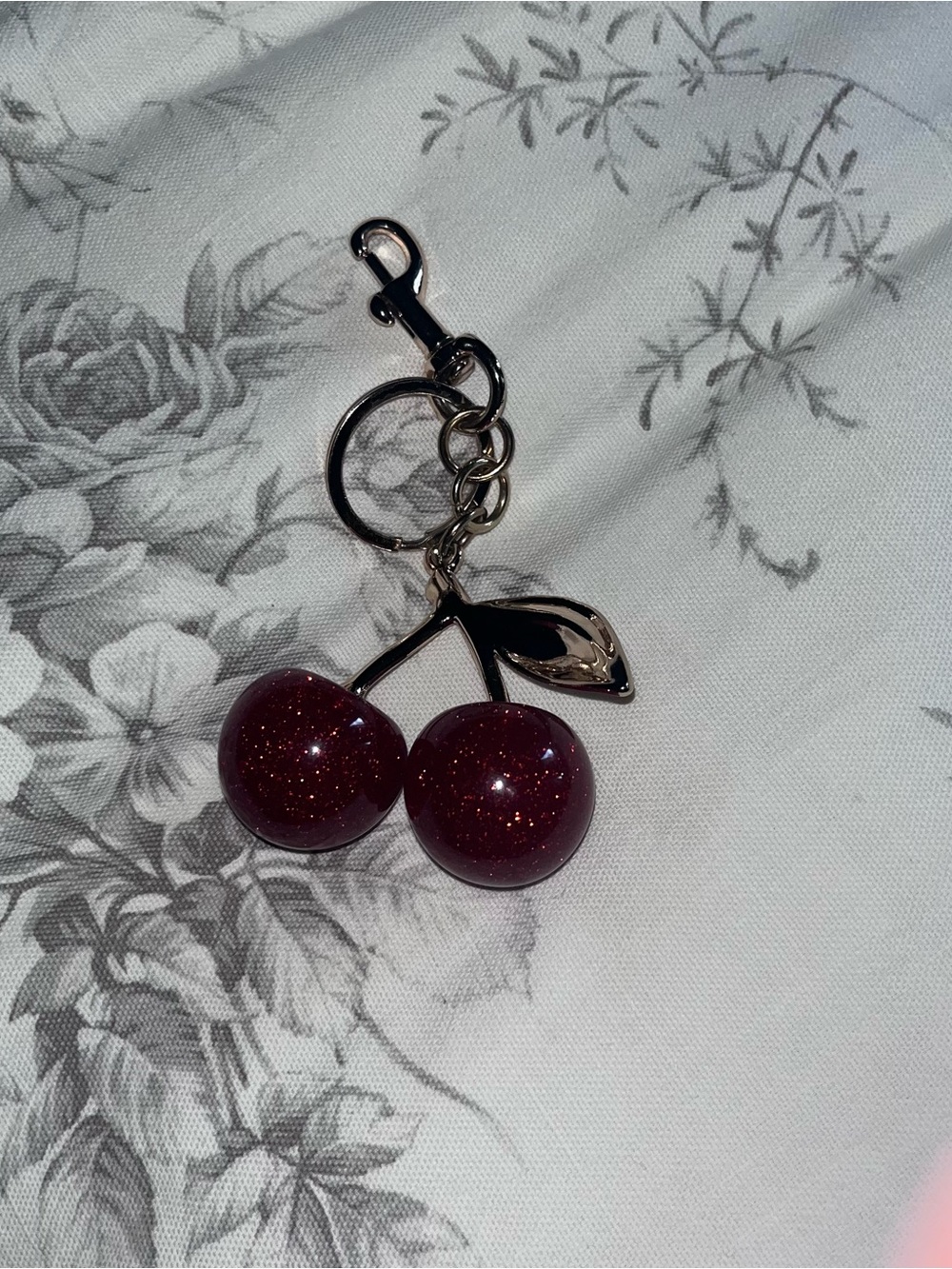 Glitter Cherry Keychain Bag Charm